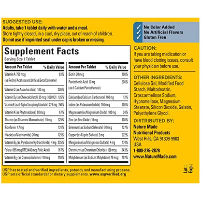 Nature Made Multivitamin For Him with No Iron, Mens Multivitamins for Daily Nutritional Nature MadeBuy Supplements Australia
