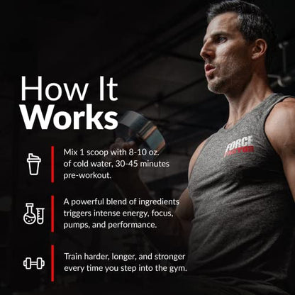 FORCE FACTOR Test X180 Pre-Workout Powder & Energy Supplement, Boost Focus Force FactorBuy Supplements Australia