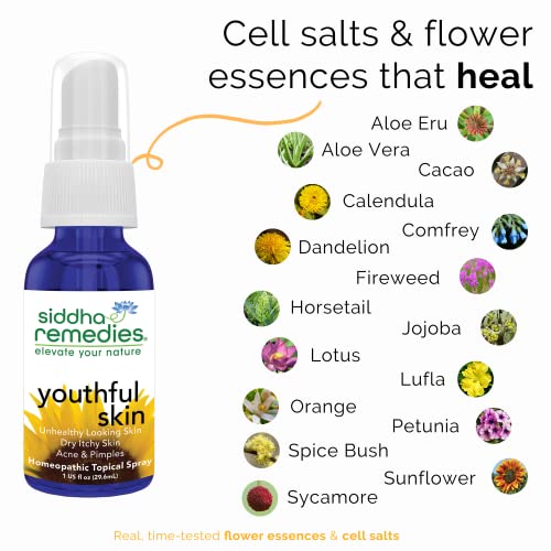 Siddha Remedies Youthful Skin Cell Salts Flower Essences for Dry Itchy Skin, Acne Pimples, Scar Removal SiddhaBuy Supplements Australia