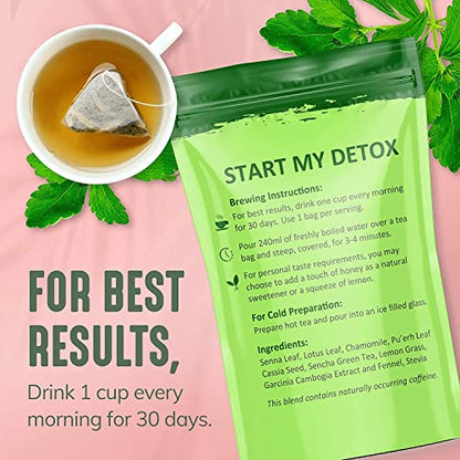 30 Day Detox Tea for Women & Men, All-Natural Herbal Teatox, Energy, Digestion NEWMEBuy Supplements Australia