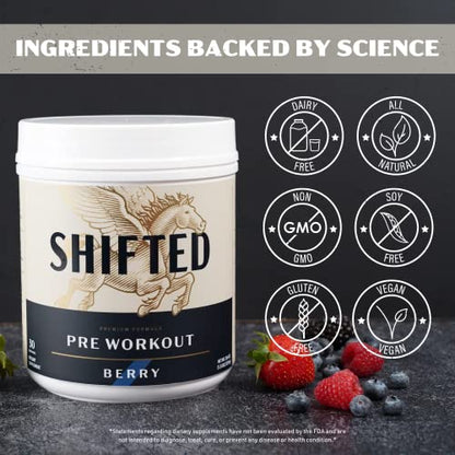 SHIFTED Premium Pre Workout Powder, Energy & Focus Supplement with Creatine Monohydrate SHIFTEDBuy Supplements Australia