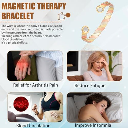 MagVIVACE Women Copper Magnetic Bracelet for Arthritis, Pure Copper Jewelry, Lymph Detox Bracelets MagVIVACEBuy Supplements Australia