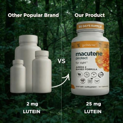 Macutene Protect Eye Vitamins for Macular Support Areds 2 with Lutein and Zeaxanthin Supplements (25mg/5mg) – Doctor Formulated Bilberry Supplement for Eyes, Lab Tested, Vegan (60 Capsules) PristeneBuy Supplements Australia