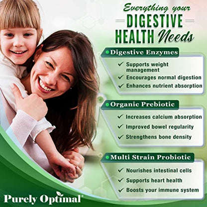 Purely Optimal Premium Digestive Enzymes Plus Prebiotics & Probiotics - for Better Digestio Purely OptimalBuy Supplements Australia