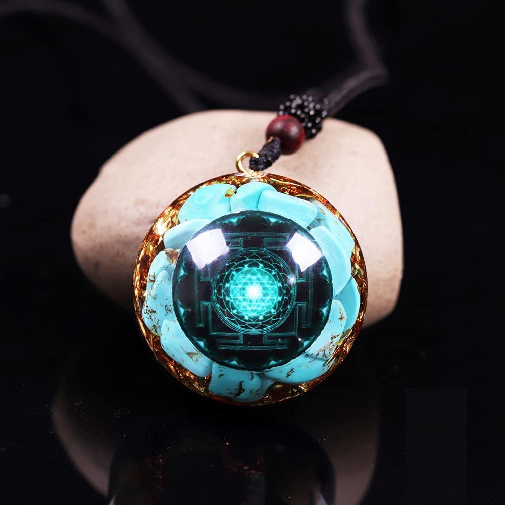 Day Day Up Turquoise Orgonite Pendant Healing Crystal jewelry Orgone Yoga Necklace Reiki Spiritual Day Day UpBuy Supplements Australia
