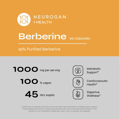 Neurogan Berberine Supplement Capsules, Weight Management Support - 45,000MG Natural NeuroganBuy Supplements Australia