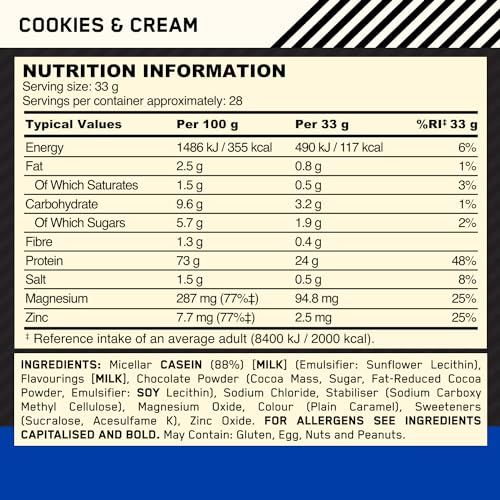 Optimum Nutrition Gold Standard 100% Casein Slow Digesting Protein Powder with Zinc Optimum NutritionBuy Supplements Australia