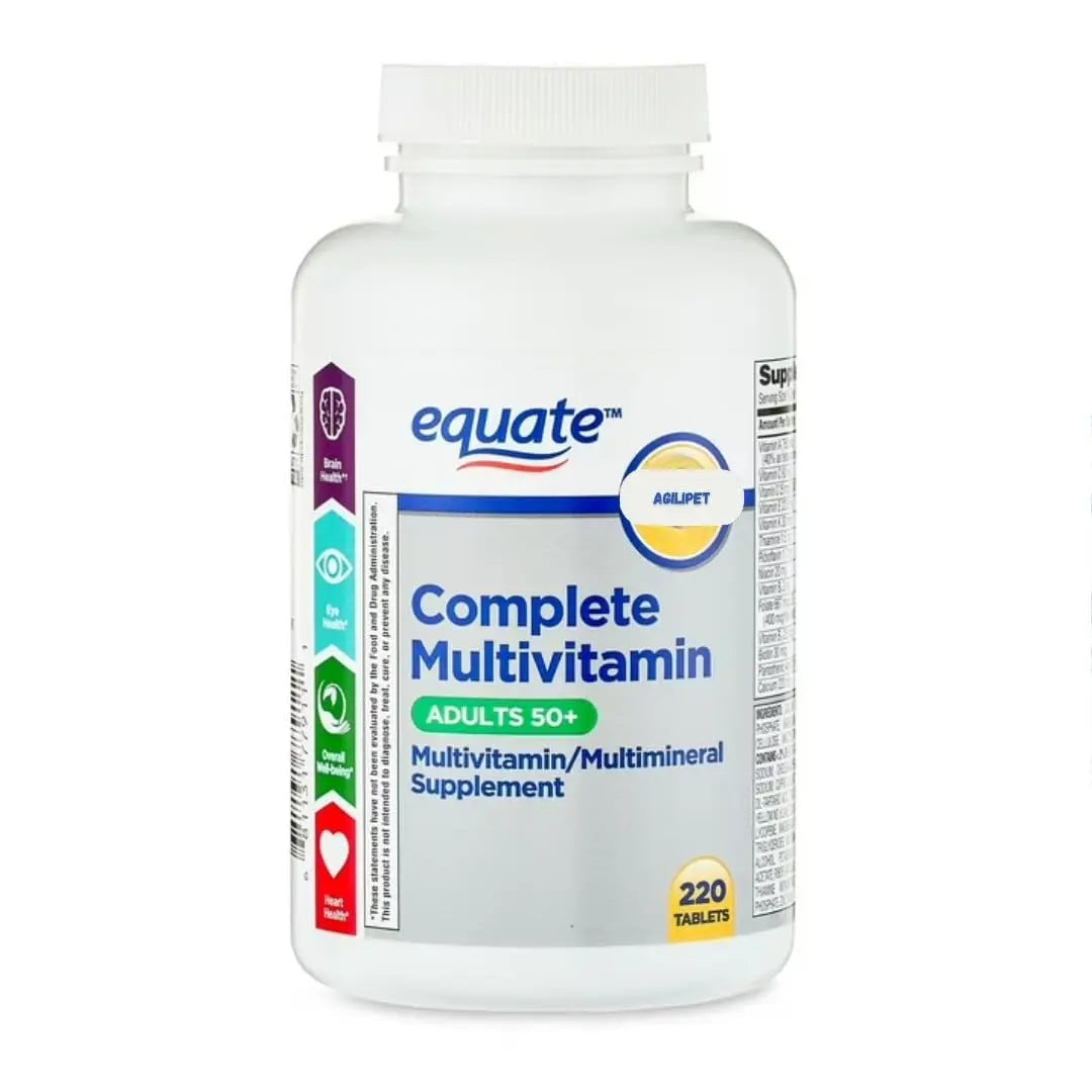 AGILIPET Equate Complete Multivitamin/Multimineral Supplement Tablets, Adults 50+, 220 Count (Pack of 1) Sticker AGILIPETBuy Supplements Australia