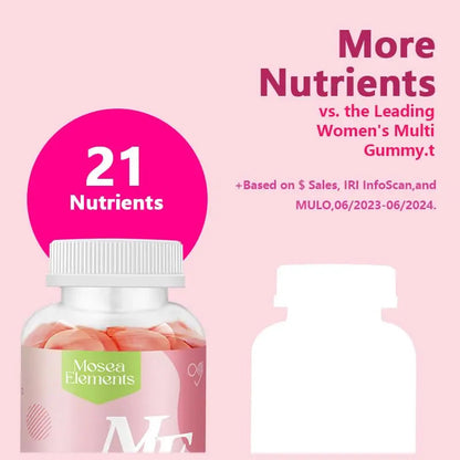 Methylated Multivitamin for Women Gummies，Inositol, Folate, Vitamins A C D3 E B12 K2, Herbal & Mineral Blend, Daily Vegan Gummy MOSEA ELEMENTSBuy Supplements Australia