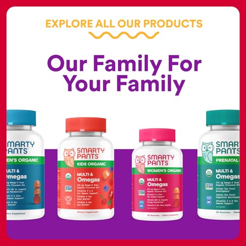 SmartyPants Organic Toddler Multivitamin Gummies: Probiotics, Omega 3 (ALA), Vitamin D3, C, Vitamin B12, B6, A, K & Zinc, Beta Carotene, Gluten Free