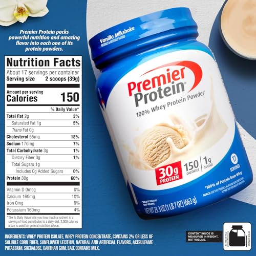 Premier Protein Powder, Vanilla Milkshake, 30g Protein, 1g Sugar, 100% Whey Protein Premier ProteinBuy Supplements Australia