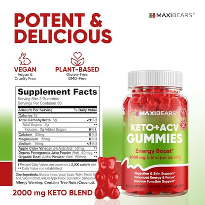 Keto Gummies - Delicious Low-Carb Snack to Boost Ketosis, Metabolism & Energy MAXIBEARSBuy Supplements Australia