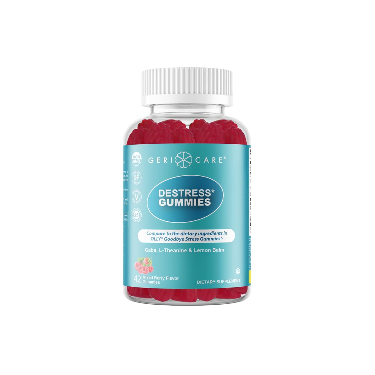 GeriCare DeStress Gummies with GABA, L-Theanine & Lemon Balm Mixed Berry Flavor – 42 Count – Supports Relaxation & Mental Clarity – Non-GMO, Gluten-Free, Vegan GeriCareBuy Supplements Australia
