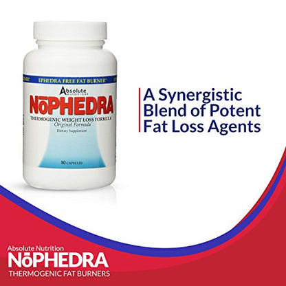 Absolute Nutrition Thermogenic Fat Burners, Nophedra Capsules, 80 Count Bottle Absolute NutritionBuy Supplements Australia