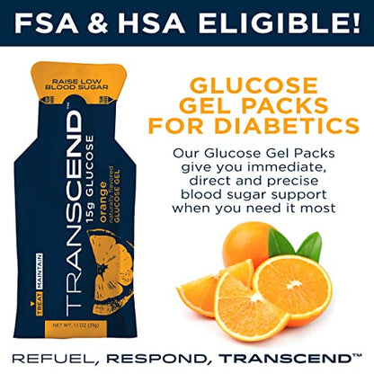 Transcend Glucose Gel Packs - Orange, 30 Pack (1.1oz each) - FSA/HSA TranscendBuy Supplements Australia