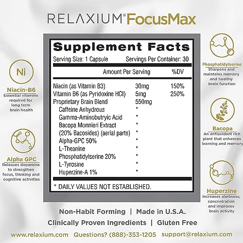 Relaxium FocusMax, Brain & Focus Health Supplement, Proven Concentration RelaxiumBuy Supplements Australia
