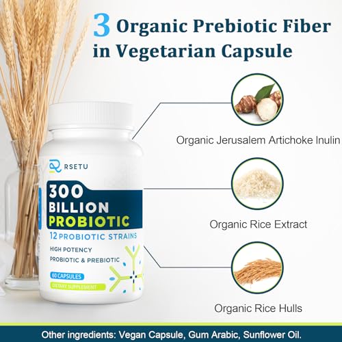 Probiotics for Women Men: 300 Billion CFU Probiotic High Potency + 12 Strains Organic RSETUBuy Supplements Australia