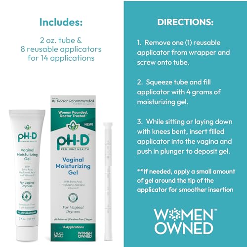 Boric Acid Moisturizing Vaginal Gel with Hyaluronic Acid, Vitamin E for Vaginal Dryness by pH-D pH-D Feminine Health SupportBuy Supplements Australia