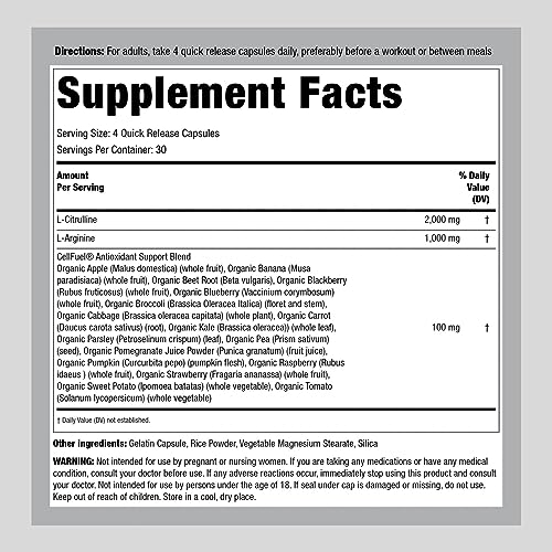 Fitness Labs Nitric Oxide Supplement | 3000mg | 120 Capsules | Nitric Oxide Pre Workout Fitness LabsBuy Supplements Australia