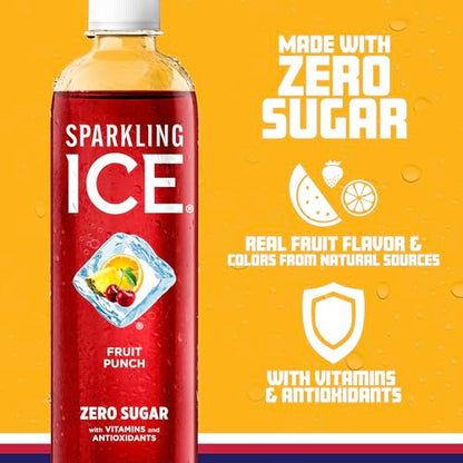 Sparkling Ice, Fruit Punch Sparkling Water, Zero Sugar Flavored Water, with Vitamins Sparkling ICEBuy Supplements Australia