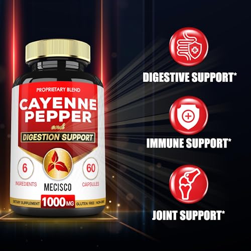Mecisco 6in1 Cayenne Pepper Capsules Organic with Ginger Root, Beet Root, and Black Pepper MeciscoBuy Supplements Australia