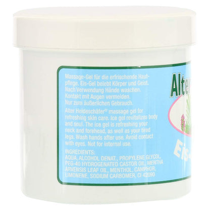 Ice-Gel with Peppermint, Campher & Menthol for Headaches, Stiff Neck, Joints, Muscles - Cooling & Soothing- Large 250ml Tub by Krauterhof BetzBuy Supplements Australia