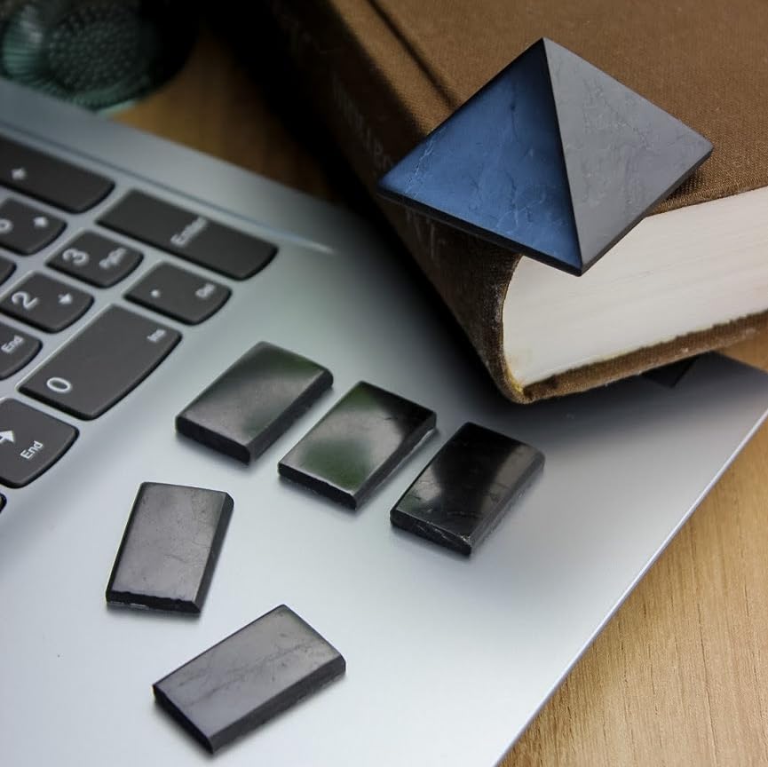 KARELIANMASTERS Shungite Stones Pyramid and Sticker for Phone Set - Crystal Healing Protection KARELIANMASTERSBuy Supplements Australia
