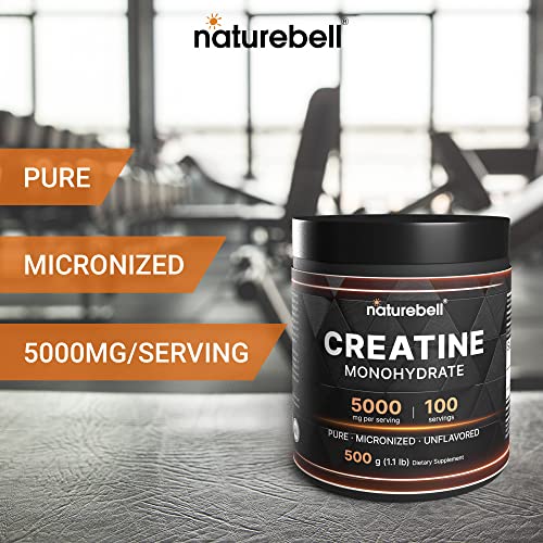 NatureBell Creatine Monohydrate Powder 500 Grams, 5000mg Per Serving NatureBellBuy Supplements Australia
