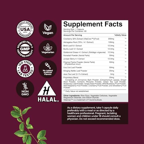 Kidney Support Cranberry Pills for Women and Men - High Strength Kidney Cleanse Detox Natures CraftBuy Supplements Australia