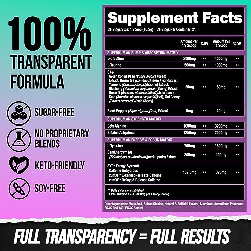 ALPHA LION Superhuman Pre Workout Powder, Beta Alanine, L-Taurine & Tri-Source ALPHA LIONBuy Supplements Australia