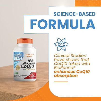 Doctor's Best High Absorption CoQ10 with BioPerine, Non-GMO, Gluten & Soy Free Doctor's BESTBuy Supplements Australia