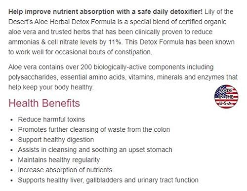 Lily Of The Desert Aloe Vera Detox Formula Lily Of The DesertBuy Supplements Australia