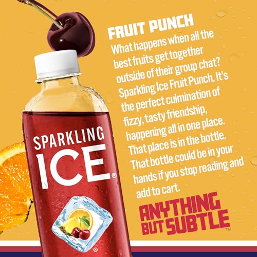 Sparkling Ice, Fruit Punch Sparkling Water, Zero Sugar Flavored Water, with Vitamins Sparkling ICEBuy Supplements Australia