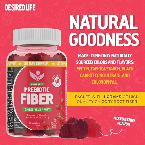 Desired Life Sugar Free Prebiotic Fiber Gummies for Adults and Kids Mixed Berry Flavor Desired LifeBuy Supplements Australia