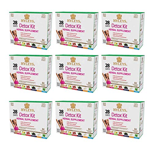 Hyleys Detox Tea for Cleanse and Weight Loss - 28 Day Kit - 84 Tea Bags (9 Pack) HYLEYSBuy Supplements Australia