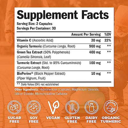 Green Tea Extract Capsules - Green Tea Supplement with Organic Turmeric Curcumin Vimerson HealthBuy Supplements Australia