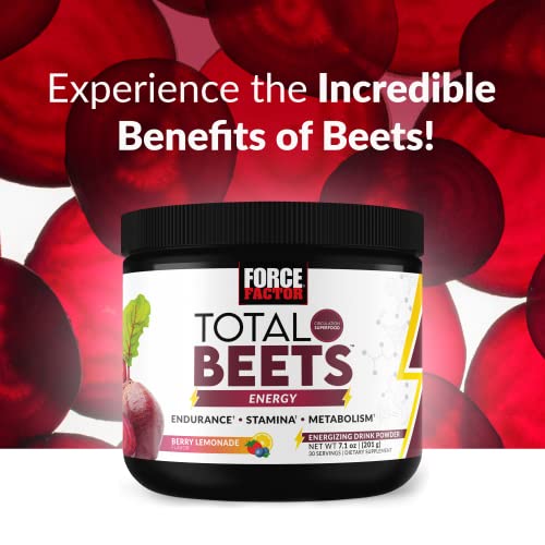 Force Factor Total Beets Energy Drink Mix, Superfood Beet Root Powder with Nitrates Force FactorBuy Supplements Australia