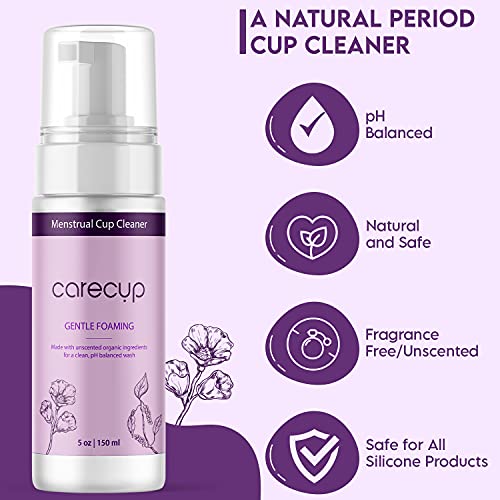 CareCup Menstrual Cup Cleaner - Unscented Foaming Sterilizer Wash for Silicone Period discs - Wipes Clean CareCupBuy Supplements Australia