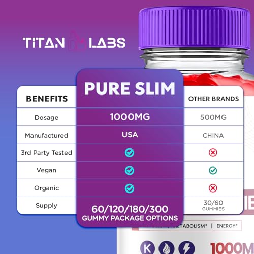 (3 Pack) Pure Slim Keto ACV Gummies, Pure Slim Keto ACV Advanced Weight Loss 1000 MG Titan LabsBuy Supplements Australia