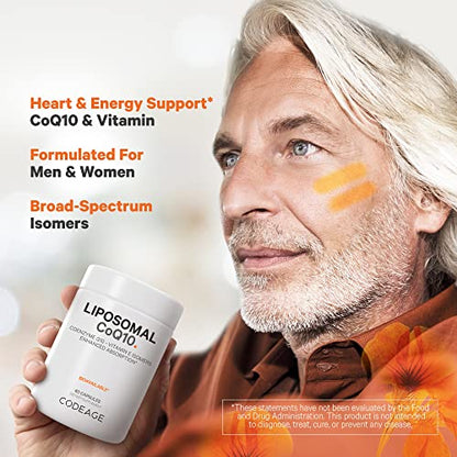 Codeage Liposomal CoQ10 Supplement - Vitamin E Isomers Tocopherols - 125mg Coenzy CodeageBuy Supplements Australia