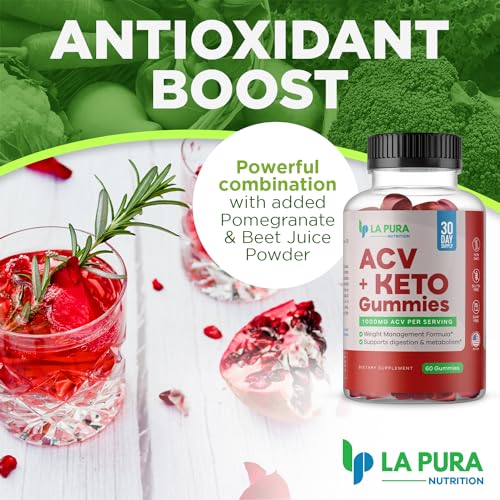 LaPura ACV 1000 mg + Keto Gummies for Weight Loss, 60 Gummies - 1000 mg Apple Cider LaPuraBuy Supplements Australia