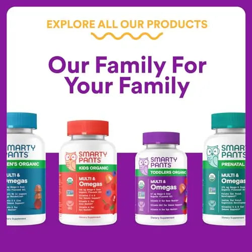 SmartyPants Toddler Multivitamin Gummies - Improved Formula: Omega 3 (DHA/EPA), Vitamins D3, C, Vitamin B12, B6, A, K & Zinc SmartyPantsBuy Supplements Australia