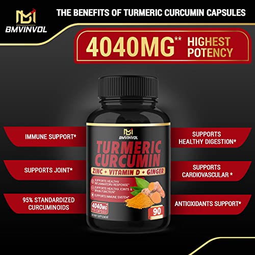 BMVINVOL Turmeric Curcumin Supplement 4040 mg - 95% Curcuminoids with Ginger BMVINVOLBuy Supplements Australia