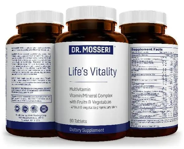 DR. MOSSERI Life's Vitality Vegan Multivitamin for Men & Women – Non-GMO Formula with 42 Fruits and Vegetables, Daily Multivitamin and Mineral Complex DR. MOSSERI