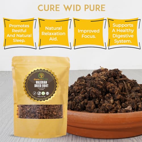 Cure wid Pure Organic Valerian Root Tea - Cut,Sifted & Non-Irradiated Valerian Tea Promotes Cure wid PureBuy Supplements Australia