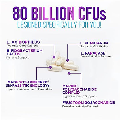 Probiotics for Digestive Health - 80 Billion CFU Guaranteed with Strains for Women's Nature's NutritionBuy Supplements Australia