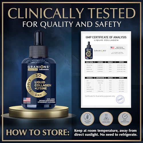 Liquid Collagen Peptides with Biotin and Lysine - Max Hair Skin and Nails Liquid Collagen GranionsBuy Supplements Australia