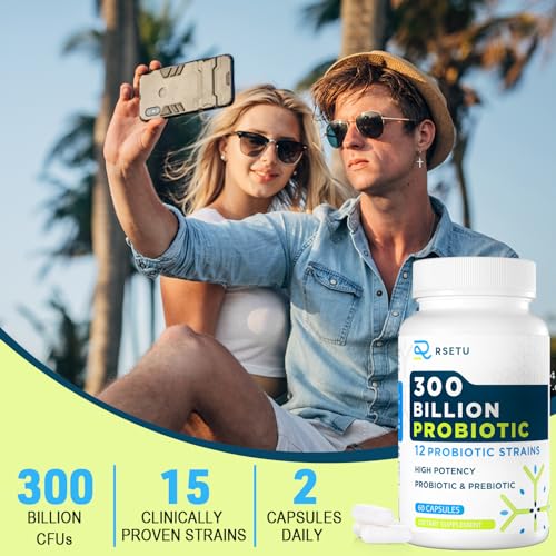 Probiotics for Women Men: 300 Billion CFU Probiotic High Potency + 12 Strains Organic RSETUBuy Supplements Australia