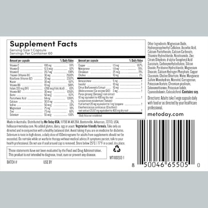 me today Multivitamin for Men, Mineral Supplements with 27 Vitamins, Minerals and Herbs, Including D, C, A, B, Biotin and Zinc, Vegetarian | General Health Supplements | 60 Capsules me todayBuy Supplements Australia