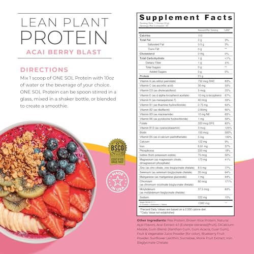 One Sol Protein Powder, Lean & Low Carb, No Bloating, Gluten Free, Lactose-Free One SolBuy Supplements Australia